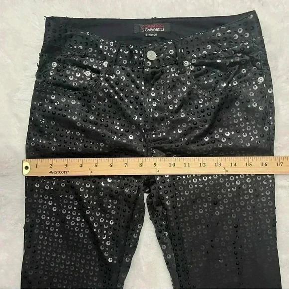 Vintage Y2K 2000s Cavaricci Black Sequin Bootcut Pants Size 5 Waist 28” - Picture 7 of 16